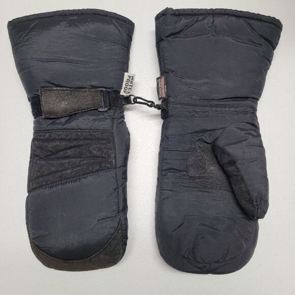 Snowmobile Mittens Adjustable Strap Thinsulate Waterproof Black Small Winter - Picture 1 of 8